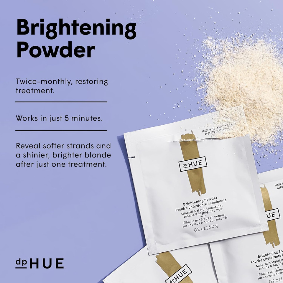 Dphue Brightening Powder - 6 Uses - Boosts Brightness & Shine Of Blonde Or Highlighted Hair - Removes Minerals, Metals, Chlorine & Impurities - Color-Safe Formula - Cruelty Free