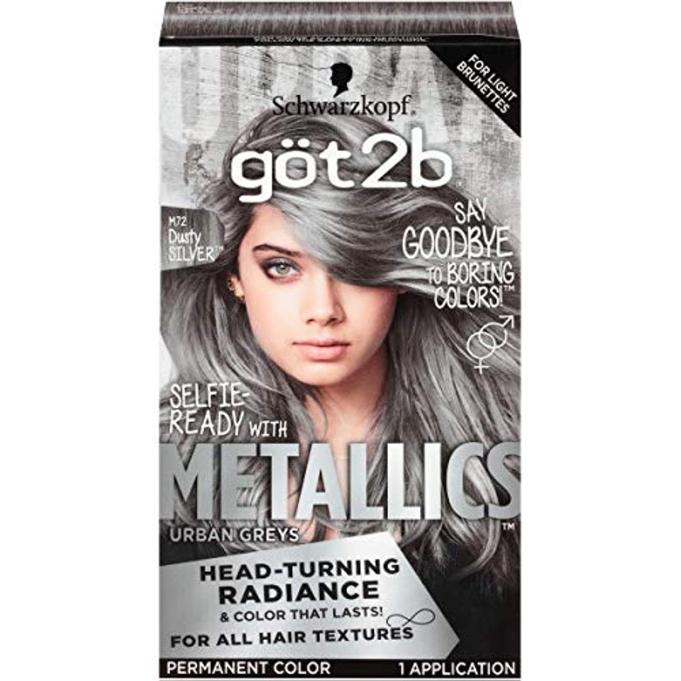 Got2B Metallics Permanent Hair Color, M72 Dusty Silverdusty Silver