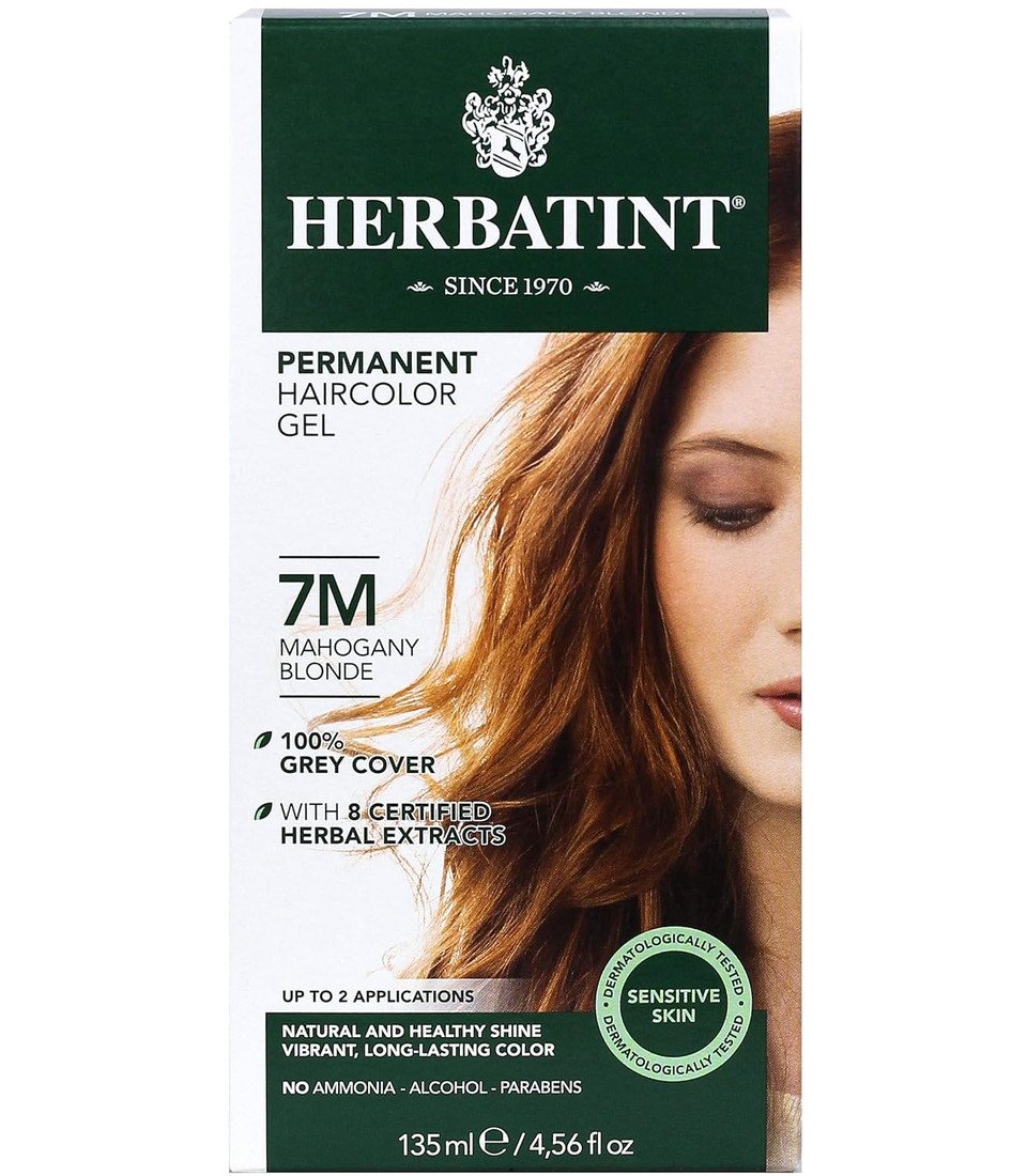 Herbatint Permanent Haircolor Gel, 7M Mahogany Blonde, Alcohol Free, Vegan, 100% Grey Coverage - 4.56 oz7M MAHOGANY BLONDE1 Count (Pack of 1)