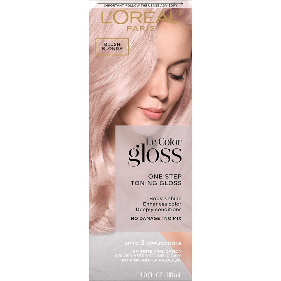 Lã¢ÂOrã£Â©Al Paris Le Color Gloss One Step In-Shower Toning Hair Gloss, Neutralizes Brass, Conditions & Boosts Shine, Blush Blonde, 4 Fl Ozblush Blonde