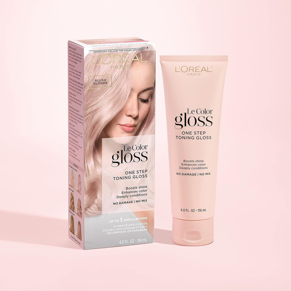 Lã¢ÂOrã£Â©Al Paris Le Color Gloss One Step In-Shower Toning Hair Gloss, Neutralizes Brass, Conditions & Boosts Shine, Blush Blonde, 4 Fl Ozblush Blonde