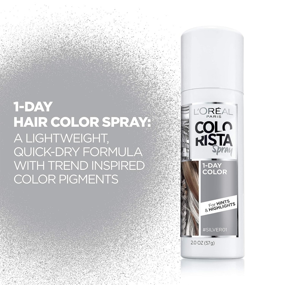 L'Oreal Paris Colorista 1-Day Washable Temporary Hair Color Spray, Hot Pink, 2 Ounces