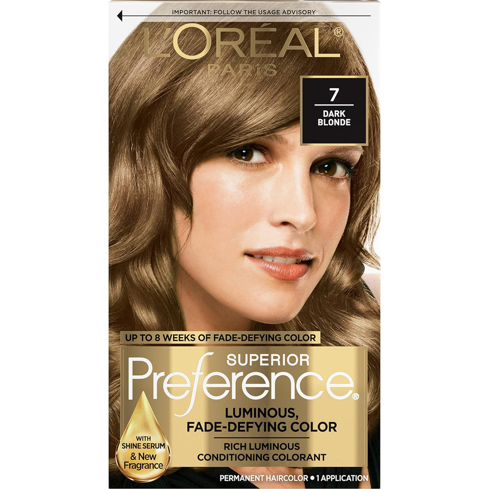 L'Oreal Paris Superior Preference Fade-Defying + Shine Permanent Hair Color, 7 Dark Blonde, Pack Of 1, Hair Dye
