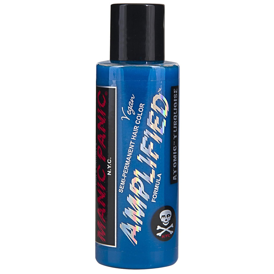 Manic Panic Atomic Turquoise Hair Color - Amplified - Semi Permanent Hair Dye - Bright Aqua Blue With Green Undertones - Vegan, Ppd & Ammonia-Free - For Coloring Hair On Women & Men