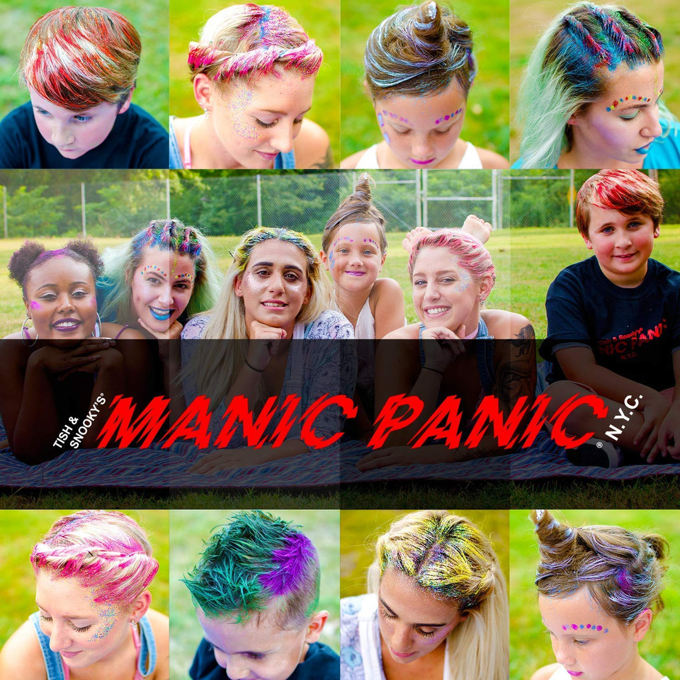 Manic Panic Electric Sky Blue Hair Color Gel - Dye Hard - Temporary Washable, Blue Hair Styling Gel For Kids & Adults - Glows Under Black Lightselectric Sky (Neon Blue)