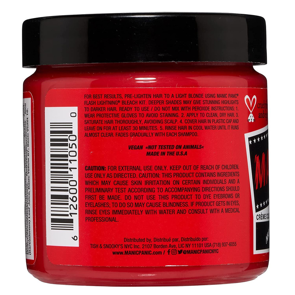 Manic Panic Red Passion Hair Dye  Classic High Voltage - (2Pk) Semi Permanent Hair Color - Glows In Blacklight - Medium Strawberry Red With Pink Tint - Vegan, Ppd & Ammonia Free - For Coloring Hair