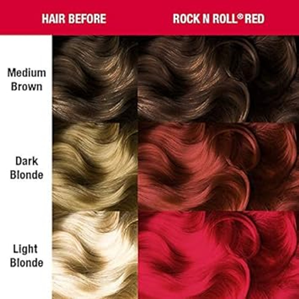Manic Panic Rock N Roll Hair Dye  Classic High Voltage - (3Pk) Semi Permanent Hair Color - Warm, Vibrant Red Shade - Vegan, Ppd & Ammonia Free - For Coloring Hair On Men & Women