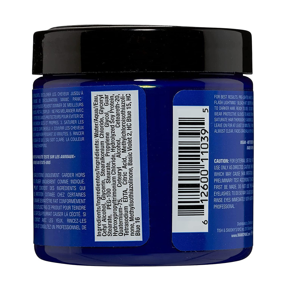 MANIC PANIC Rockabilly Blue Hair Dye  Classic High Voltage - (3PK) Semi Permanent Hair Color - True Neutral Blue - For Dark & Light Hair - Vegan, PPD & Ammonia Free - For Coloring Hair on Men & Women