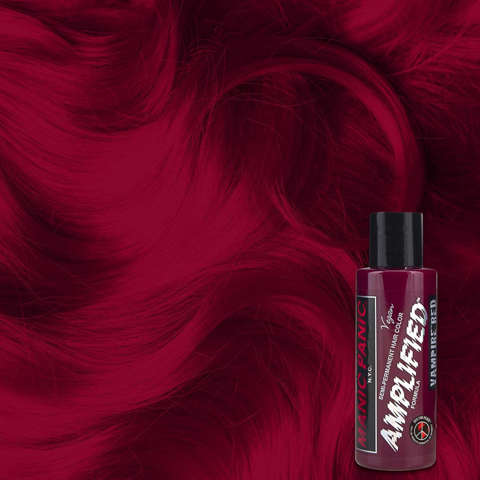 Manic Panic Vampire Red Hair Color - Amplified - Semi Permanent Hair Dye - Deep Blood Red Color Can Give Burgundy Tones To Unbleached Hair - For Dark, Light Hair - Vegan, Ppd & Ammonia Free (4Oz)Vampire Red4 Fl Oz (Pack Of 1)