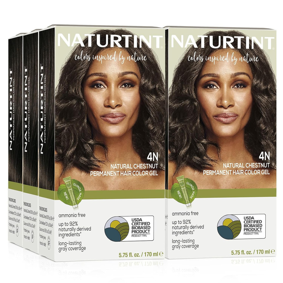 Naturtint Permanent Hair Color 4N Natural Chestnut (Pack Of 6), Ammonia Free, Vegan, Cruelty Free, Up To 100% Gray Coverage, Long Lasting Resultsnatural Chestnut5.75 Fl Oz (Pack Of 6)