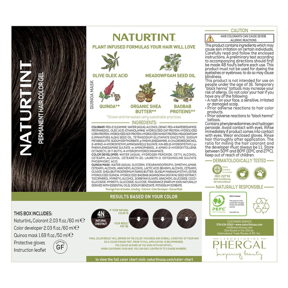 Naturtint Permanent Hair Color 4N Natural Chestnut (Pack Of 6), Ammonia Free, Vegan, Cruelty Free, Up To 100% Gray Coverage, Long Lasting Resultsnatural Chestnut5.75 Fl Oz (Pack Of 6)