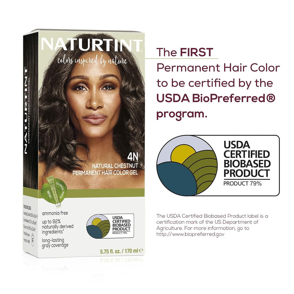 Naturtint Permanent Hair Color 4N Natural Chestnut (Pack Of 6), Ammonia Free, Vegan, Cruelty Free, Up To 100% Gray Coverage, Long Lasting Resultsnatural Chestnut5.75 Fl Oz (Pack Of 6)