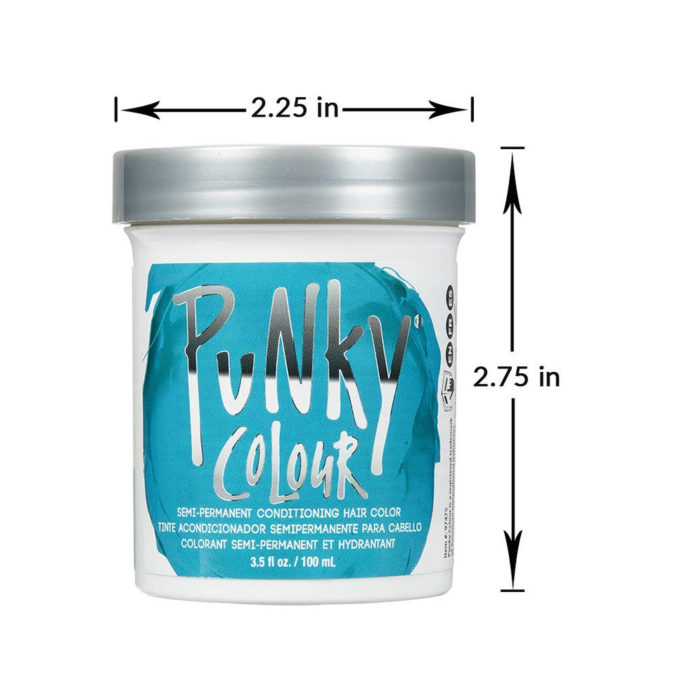 Punky Semi Permanent Conditioning Hair Color, Vegan, Ppd And Paraben Free, May Last For 5-40 Washes, 3.5Oz, Turquoiseturquoise