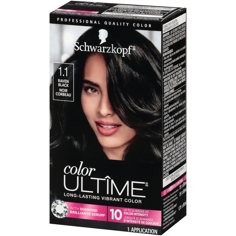 Schwarzkopf Color Ultime Permanent Hair Color Cream, 1.1 Raven Black1.1 Raven Black