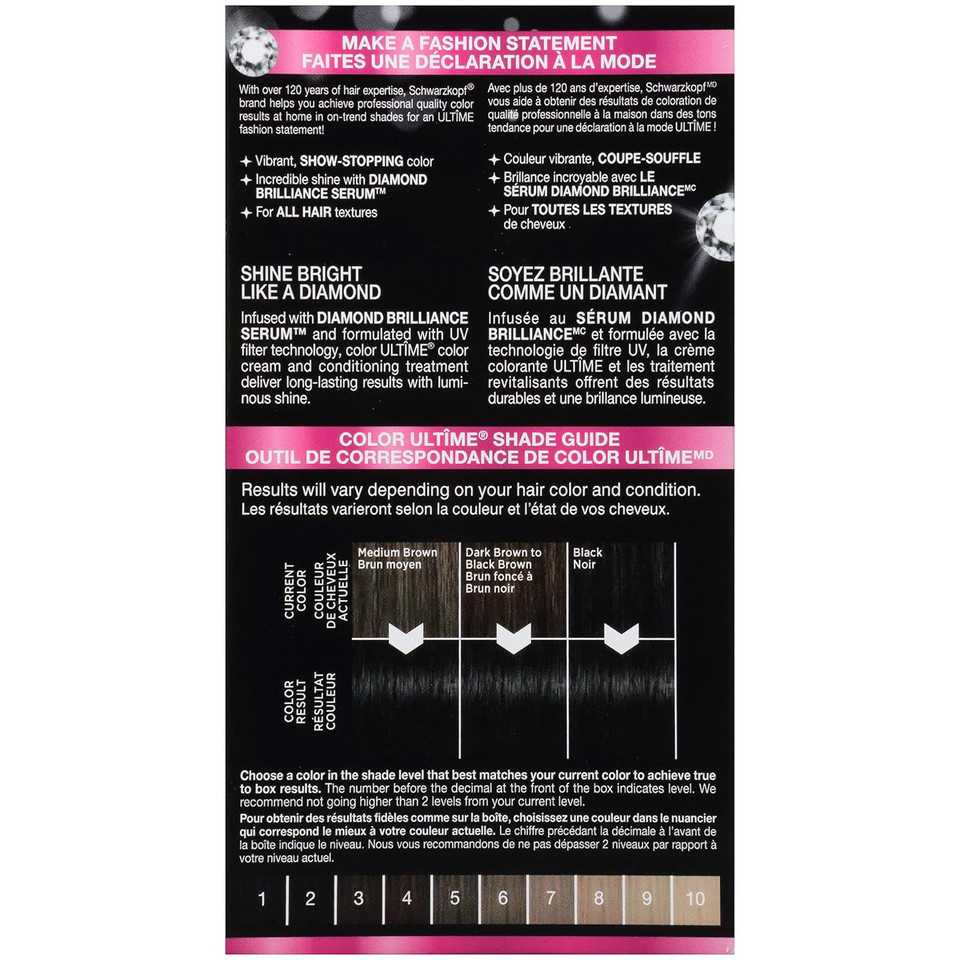 Schwarzkopf Color Ultime Permanent Hair Color Cream, 1.1 Raven Black1.1 Raven Black