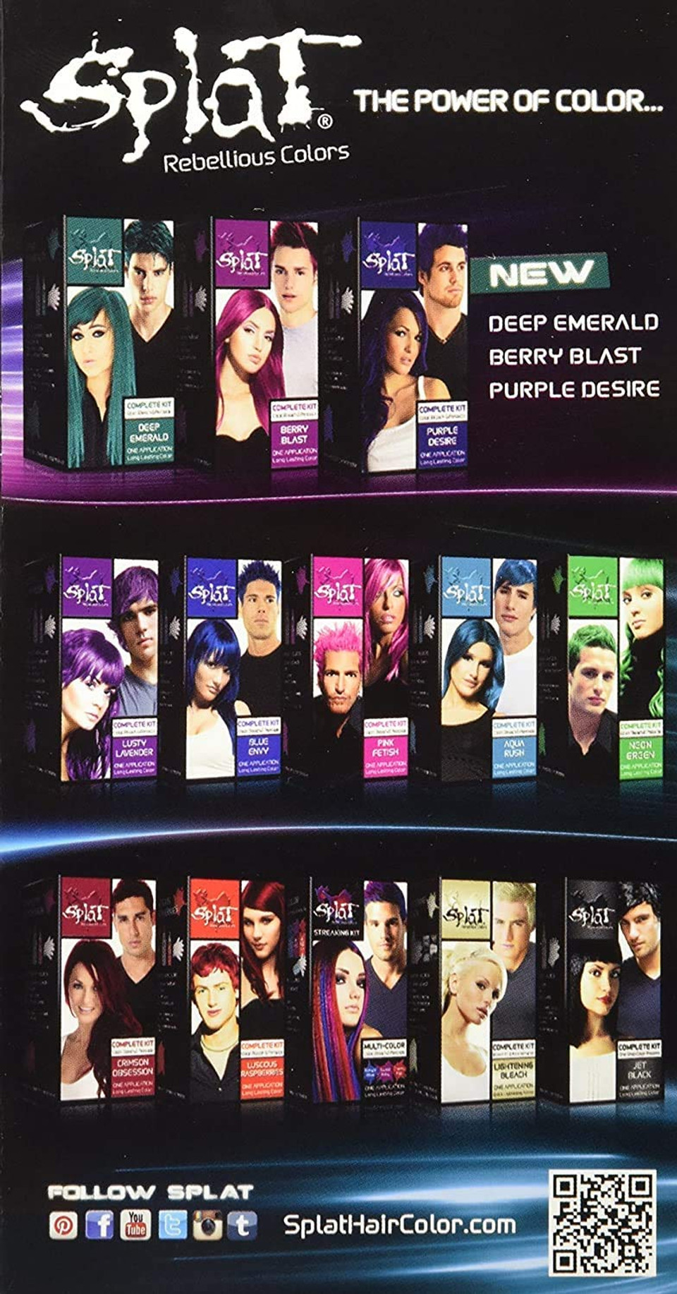 Splat | Deep Emerald | Original Complete Green Hair Dye Kit | Semi-Permanent | 30 Wash Temporary | Vegan & Cruelty-Freedeep Emerald