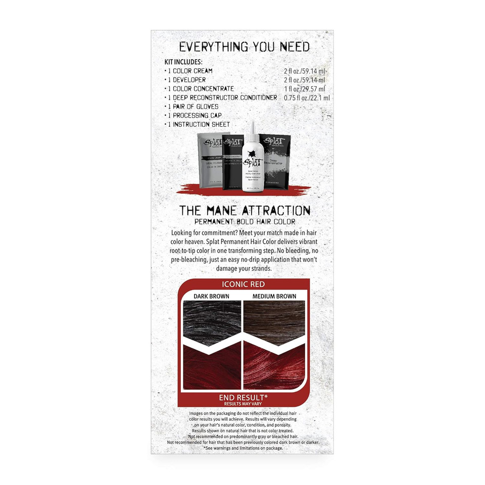 Splat Iconic Red Double Lift Permament Hair Dye Kit For Brunettes