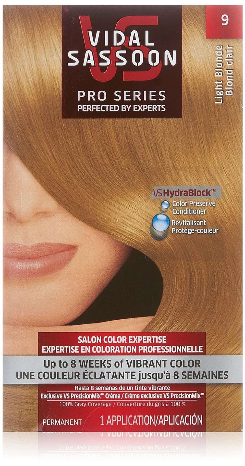 Vidal Sassoon Pro Series Hair Color, 9 Light Blonde, 1 Kit