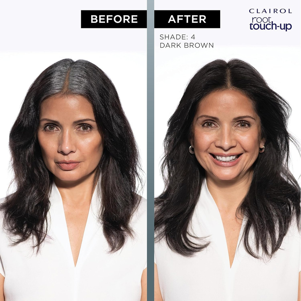 Clairol Root Touch-Up By Nice'N Easy Permanent Hair Dye, 4 Dark Brown Hair Color, Pack Of 14 Dark Brown1.1 Fl Oz (Pack Of 1)