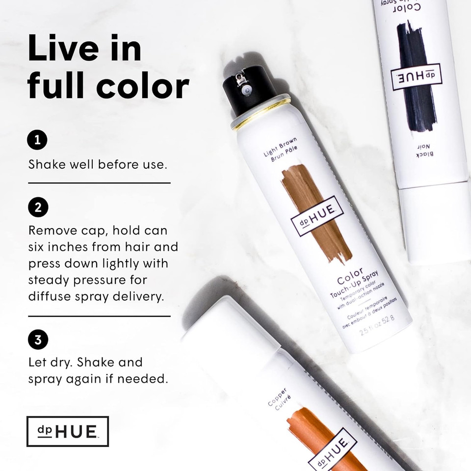Dphue Color Touch-Up Spray - Medium Brown, 2.5 Oz - Root Cover Up Spray With Dual-Action Nozzle For Precise Root Touch Up & Fast, Total Hair Cover - Gluten-Free, Veganmedium Brown2.5 Fl Oz (Pack Of 1)