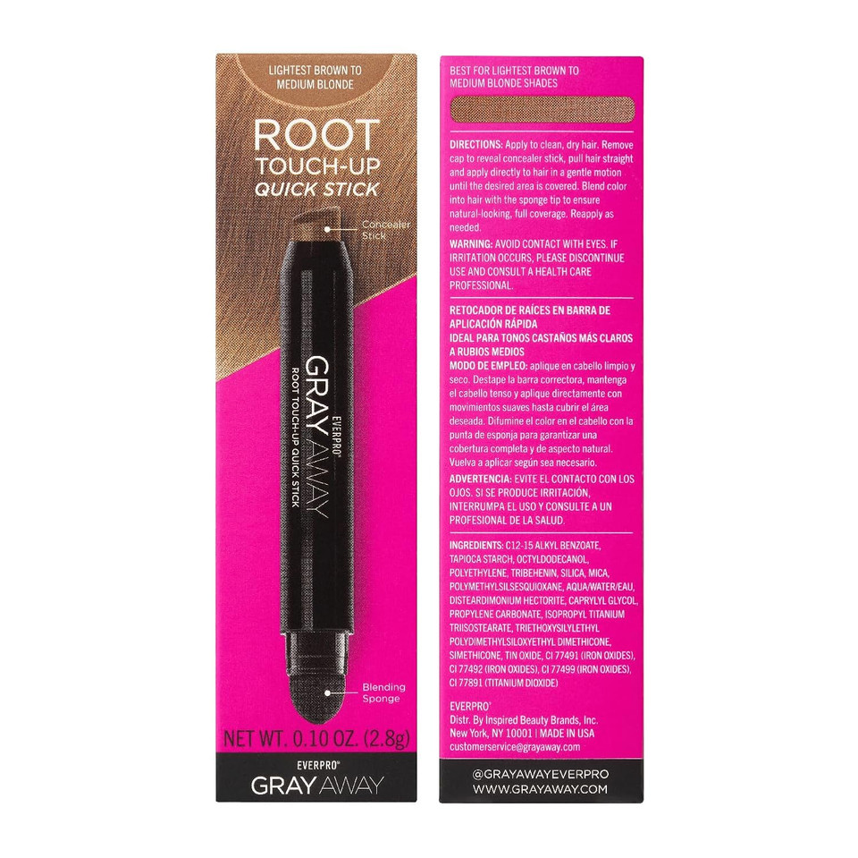 Everpro Gray Away Root Touchup Quik Stk Lightest Brown/Medium Blonde 0.10Oz