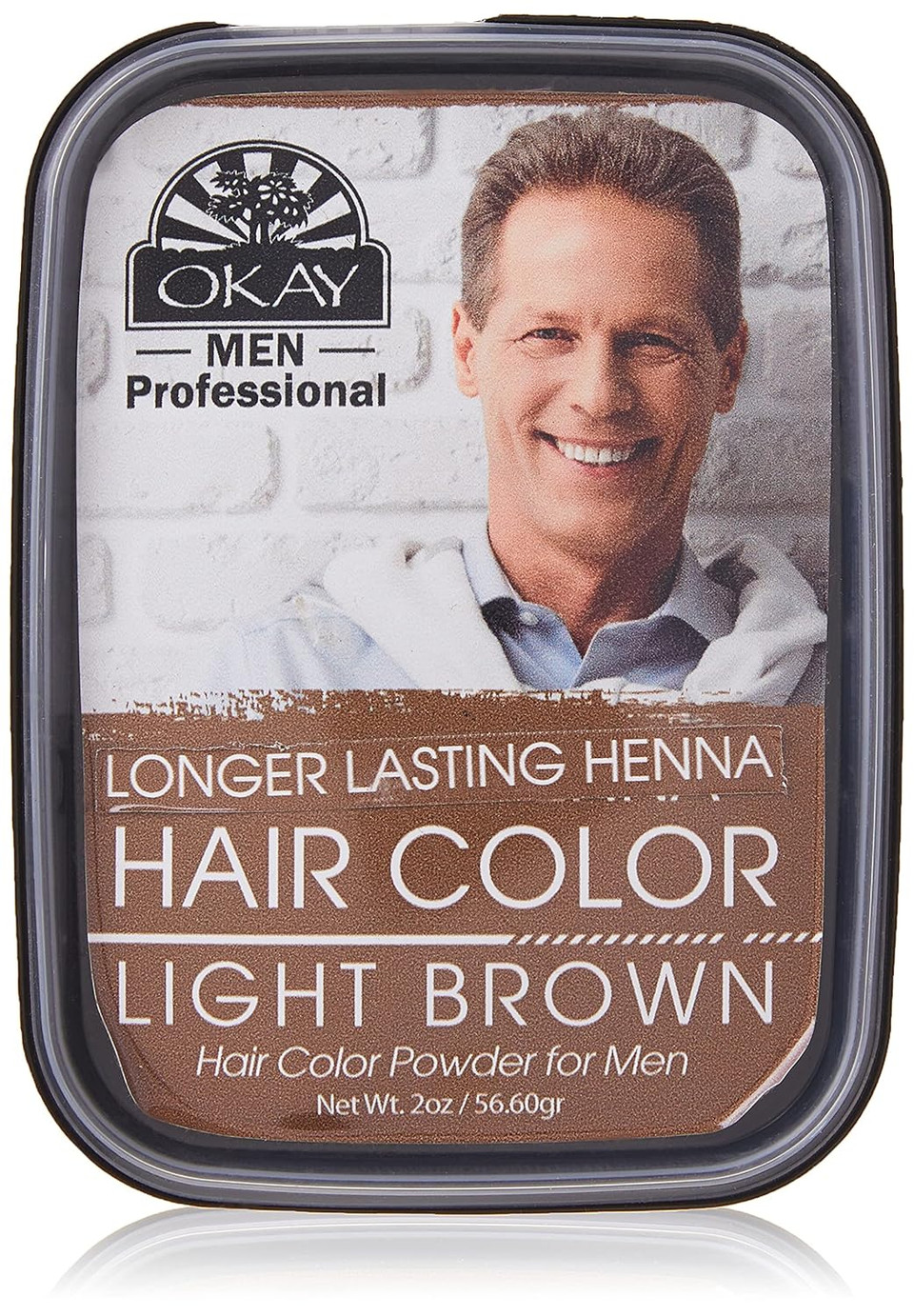 Okay | Men'S Henna Hair Color Light Brown | For All Hair Types & Textures | Rich, Vibrant Color | Made With Premium Botanical Ingredients | Chemical Free | 2 Ozlight Brown