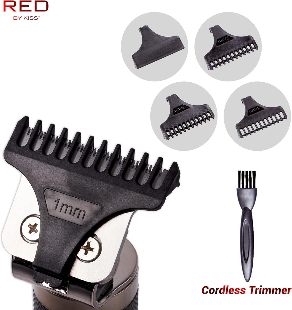 Red By Kiss Hair Trimmer For Men Precision Blade Cordless Trimmer Mens Grooming Kit (Cool Gray)Cool Gray