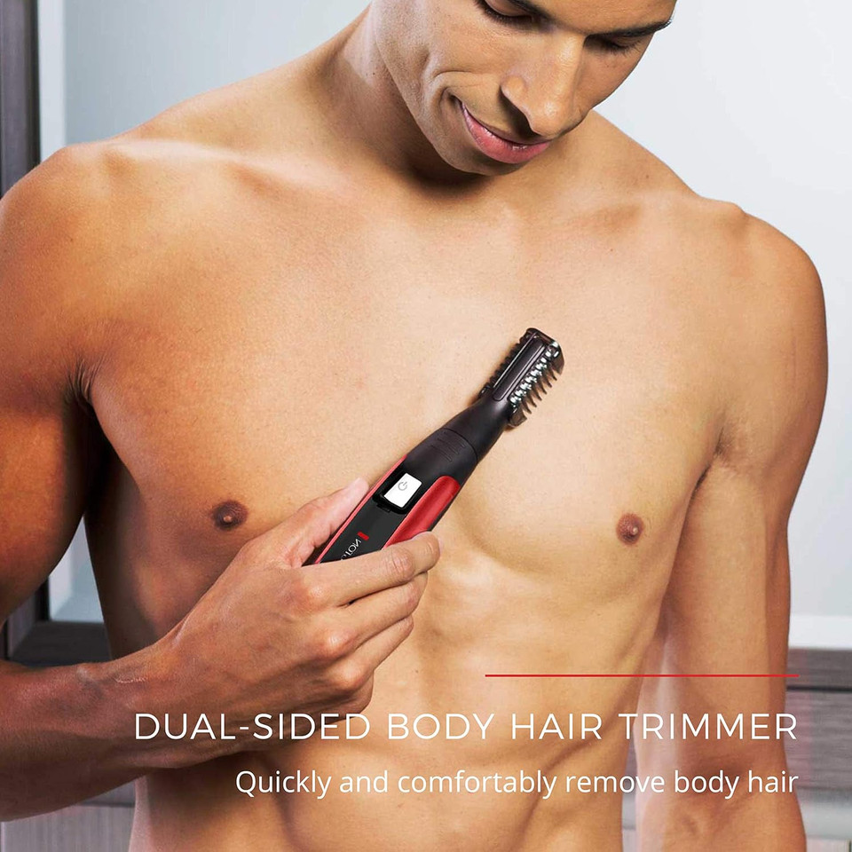 Remington Pg6155C All-In-One + Body Multigroomer (10 Pieces), Full Size Trimmer, Black/Red, Set
