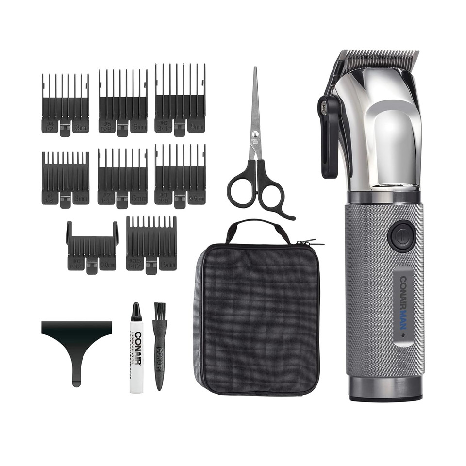 Conairman Close-Cut, Cordless Precision Hair Clipper And Trimmer Set, 8 Combs, Barber Hair Cutting Scissors, Blade Guard, Storage Case, Oil And Brush, Lithium-Ion Battery, Clippers For Hair Cutting Conairman Close-Cut, Cordless Precision Hair Clipper And Trimmer Set, 8 Combs, Barber Hair Cutting Scissors, Blade Guard, Storage Case, Oil And Brush, Lithium-Ion Battery, Clippers For Hair Cutting