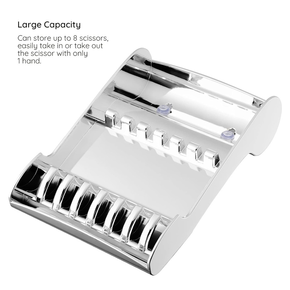 Salon Scissors Holder Racksegbeauty Hair Salon Shear Holder For Stylist, Professional Barber Shop Hair Cutting Scissors Organizer For Hairdressers, Scissors Storage Tray Barber Shear Accessorysilver