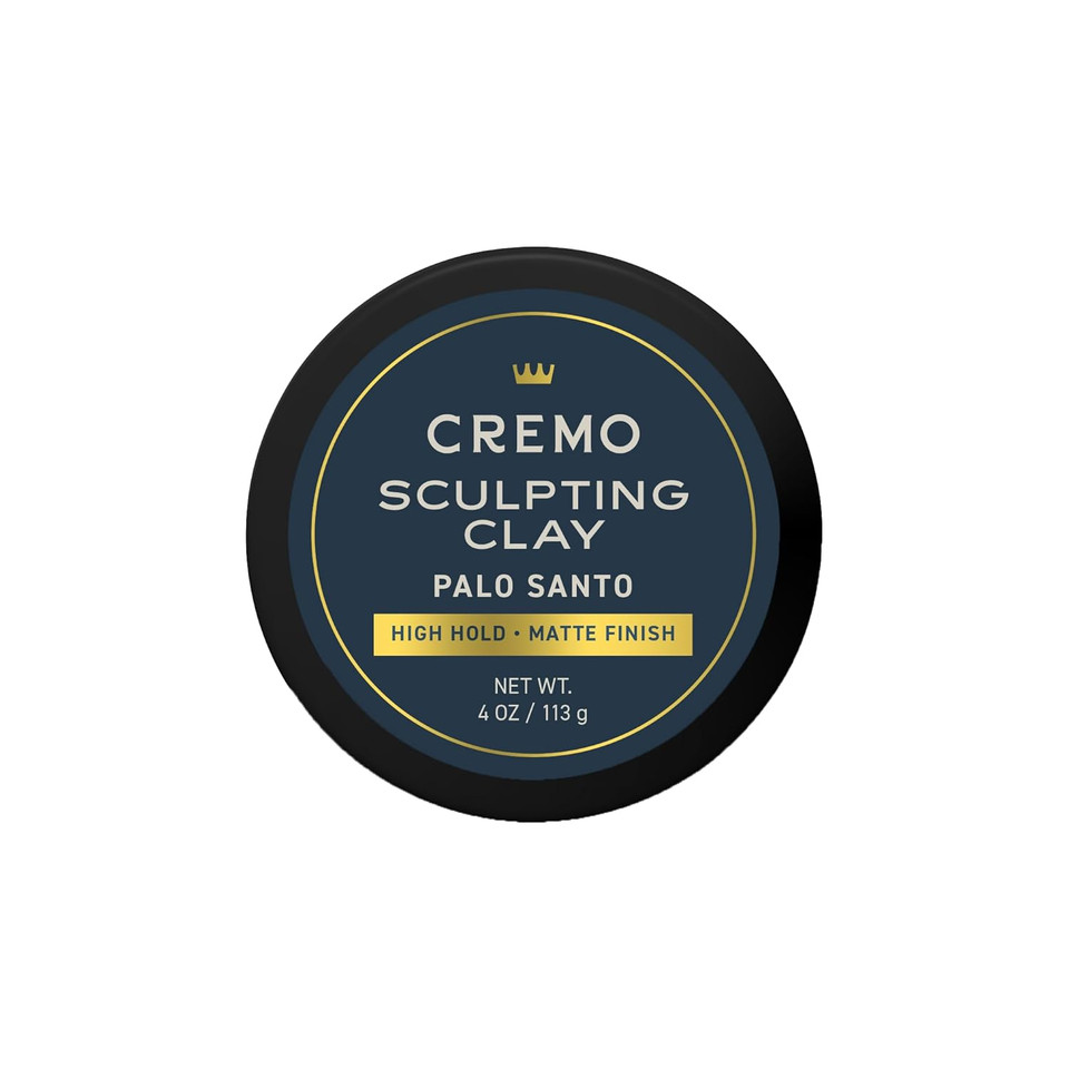 Cremo Premium Barber Grade Hair Styling Palo Santo (Reserve Collection) Sculpting Clay, High Hold, Matte Finsh, 4 Oz
