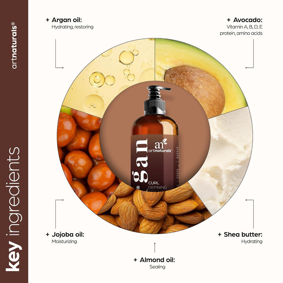 Artnaturals Curl Defining Cream-Moisturizer & Enhancer W/Almond, Jojoba & Argan Oil & Natural Frizz Control - For Wavy & Curly Hair Products - Sulfate Free - 12 Oz For Women And Men Artnaturals Curl Defining Cream-Moisturizer & Enhancer W/Almond, Jojoba & Argan Oil & Natural Frizz Control - For Wavy & Curly Hair Products - Sulfate Free - 12 Oz For Women And Men