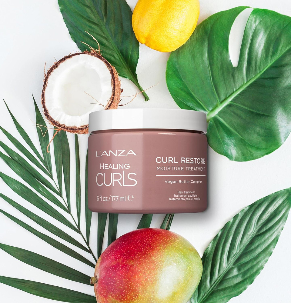 L'Anza Healing Curls Curl Restore Moisture Treatment - Intensely Moisturizing Leave-In Curl Defining Cream For Taming Frizz And Protection From Heat With Sulphate Free, Paraben Free Formula (6 Fl Oz)
