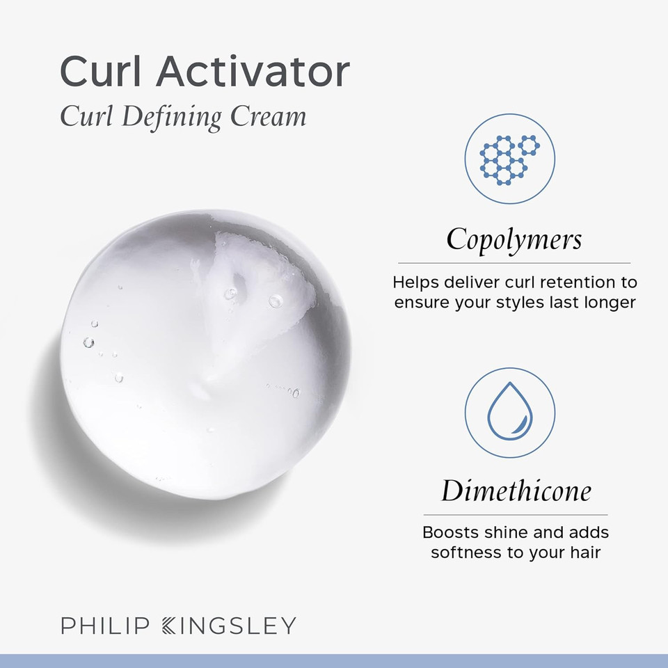 PHILIP KINGSLEY Curl Activator Defining Cream Curling Enhancing Styling Curly Wavy Hair Products, Natural Curls Enhancer with Medium Hold, 3.38 oz