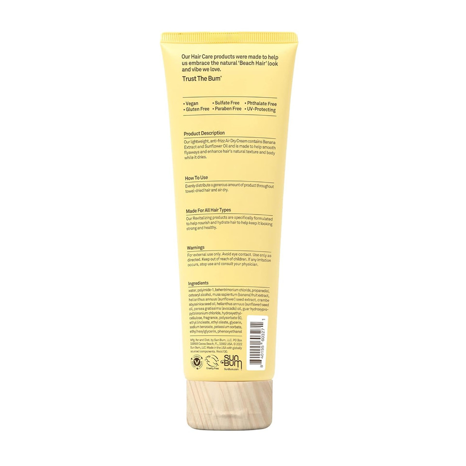 Sun Bum Revitalizing Air Dry Cream | Vegan And Cruelty Free Anti Frizz Styling Cream | 6 Oz