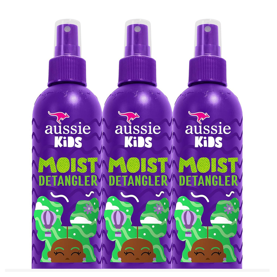 Aussie Kids Moist Detangler For Kids, Sulfate Free And Paraben Free, 8 Fl Oz, Triple Pack