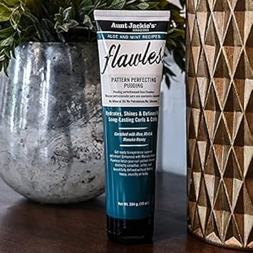 Aunt Jackie'S Aloe And Mint Recipes Flawless Pattern Perfecting Pudding Enhanced With Manuka Honey For Long Lasting Curls & Coils, 10 Oz, Green