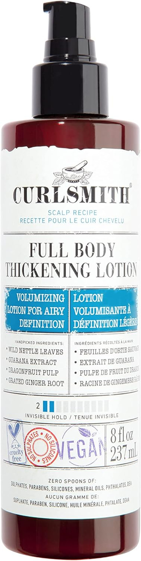 Curlsmith - Full Body Thickening Lotion - Instant Volume for All Hair and Curl Types, Vegan (237ml/8 fl oz)