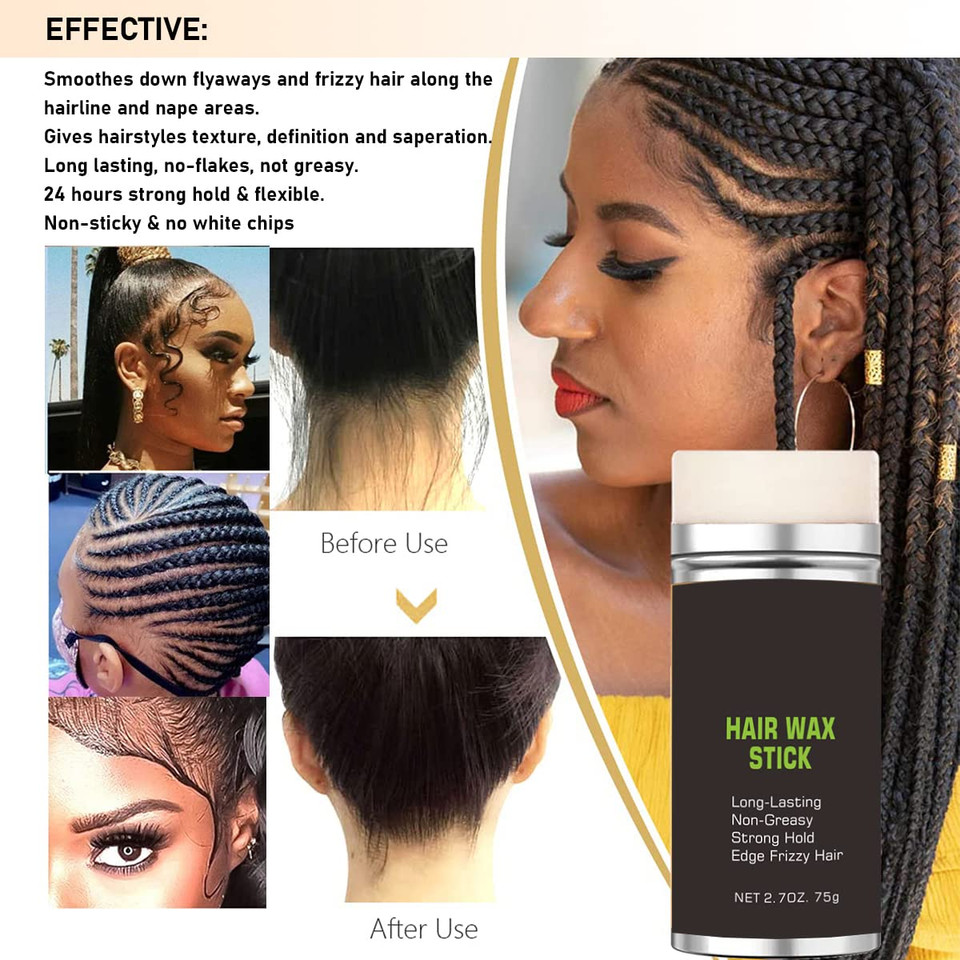 Hair Wax Stick, Hair Pomade Wax Stick For Hair Wigs,Edge Control For Black Hair,Styled Sexy Hair Gel Finishing Stick Soft Hold Texture Creates, For Unisex