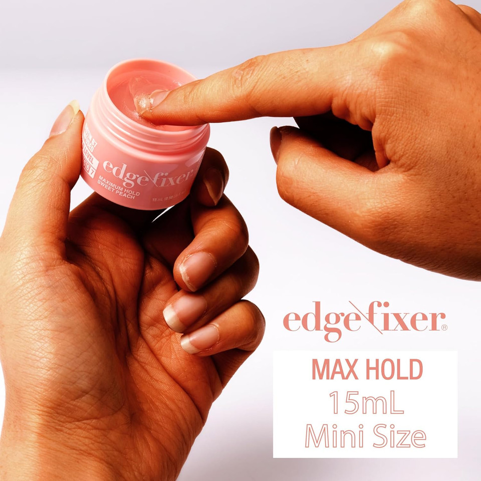 Red By Kiss 5 Pcs Edge Fixer 24 Hour Maximum Hold Edge Wax No Flaking Biotin B7 Infused Hair Gel 0.50 Fl.Oz,Mini Size