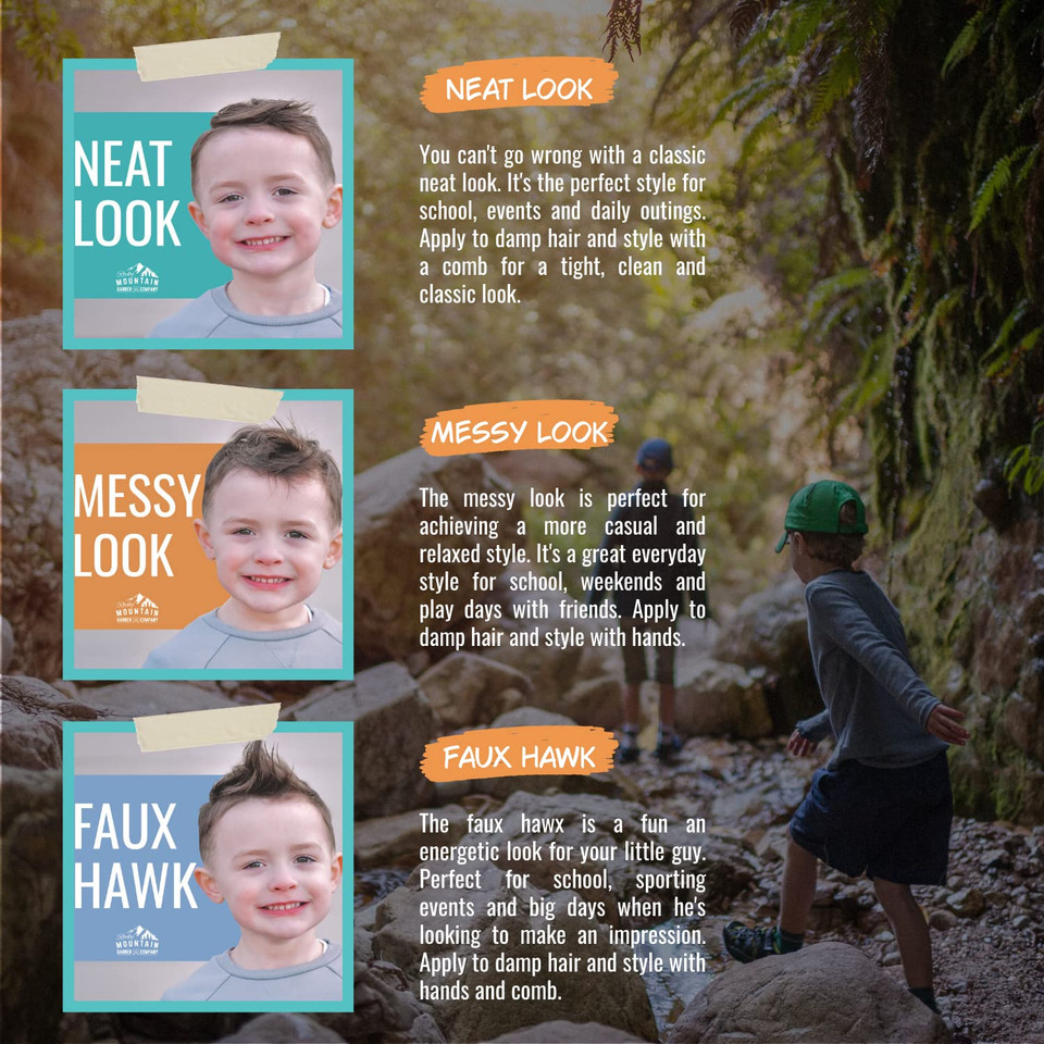 Rocky Mountain Barber Company Kids Hair Styling Paste For Boys - Large 4 Oz Tub - Medium Hold Gel For All Hairstyles - Citrus Scent