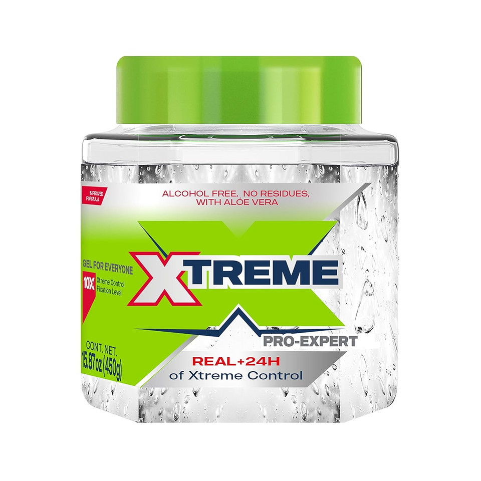 Xtreme Pro-Expert Clear Styling Hair Gel, Alcohol-Free 24-Hours Control With Aloe Vera, 15.87 Oz (Pack Of 12)
