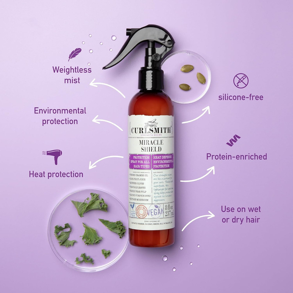 Curlsmith - Miracle Shield, Protein-Rich Hair Protection Spray for All Curl and Hair Types (59ml/2 fl oz)
