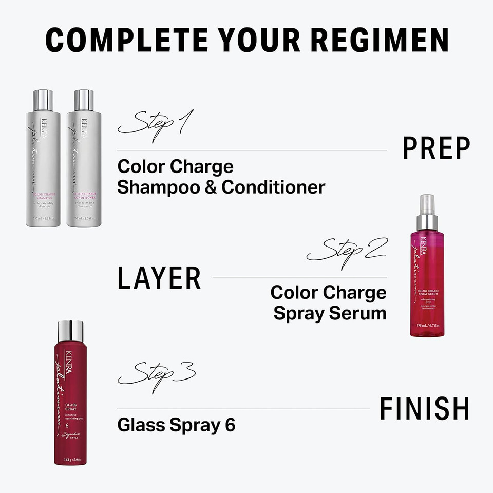 Kenra Platinum Color Charge Spray Serum | Color Protecting Spray |Retains Color Pigments With Shine | Environmental & Thermal Protection | All Hair Types6.7-Ounce