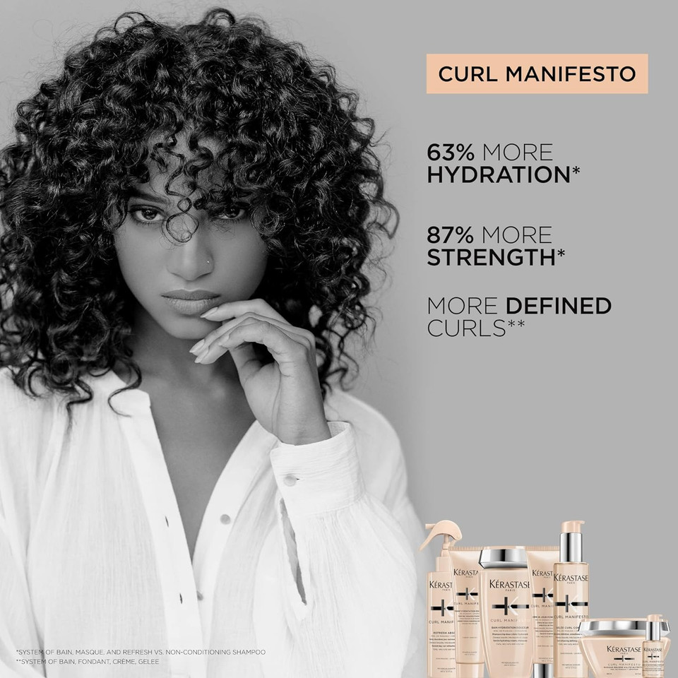 KERASTASE Curl Manifesto Refresh Absolu Hair Spray | Hydrates, Redefines & Refreshes Curls | Anti-Frizz | With Coconut Oil | For All Wavy, Curly, Very Curly & Coily Hair1.5 Fl Oz, Travel Size