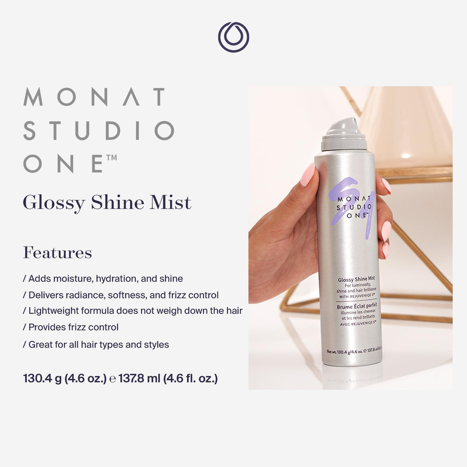 Monat Studio Oneã¢Â Glossy Shine Mist - A Lightweight, Frizz Control Micro Hair Mist That Hydrates And Provides Brilliant Shine To The Hair. - 130.4 G (4.6 Oz.)  137.8 Ml (4.6 Fl. Oz.)