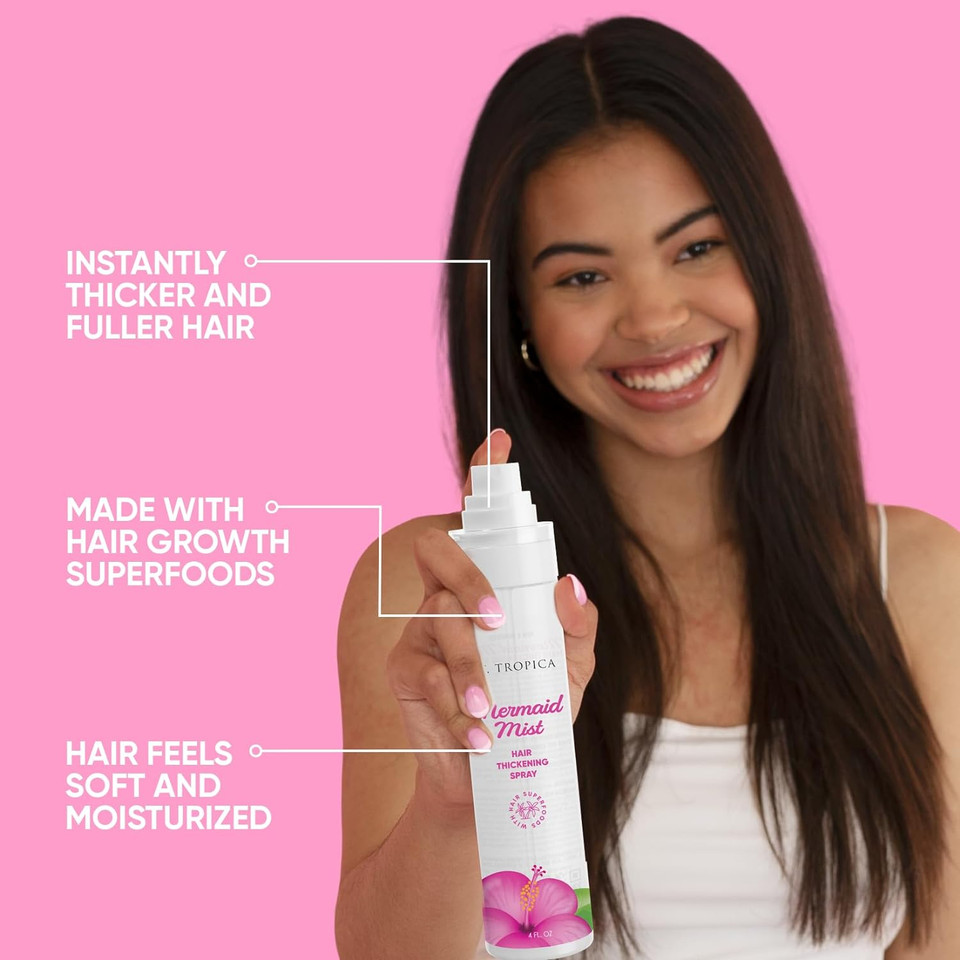St. Tropica Mermaid Mist Hair Thickening Spray - Get Dramatically Thicker, Fuller Hair In Just Seconds! For Women And Men