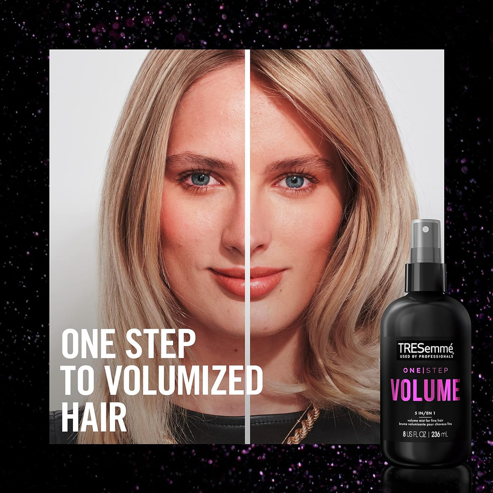 Tresemmã£Â© One Step 5-In-1 Volumizing Hair Styling Mist 2 Count For Fine Hair Hair Care Product For Soft, Weightless Volume 8 Oz