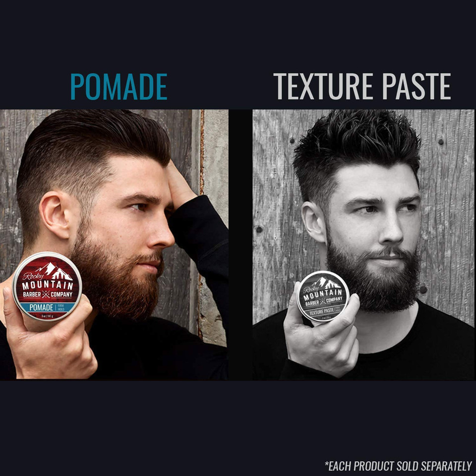 Rocky Mountain Barber Company Pomade For Men - 5 Oz Tub Classic Styling Product With Strong Firm Hold For Side Part, Pompadour & Slick Back Looks  High Shine & Easy To Wash Out  Water Based