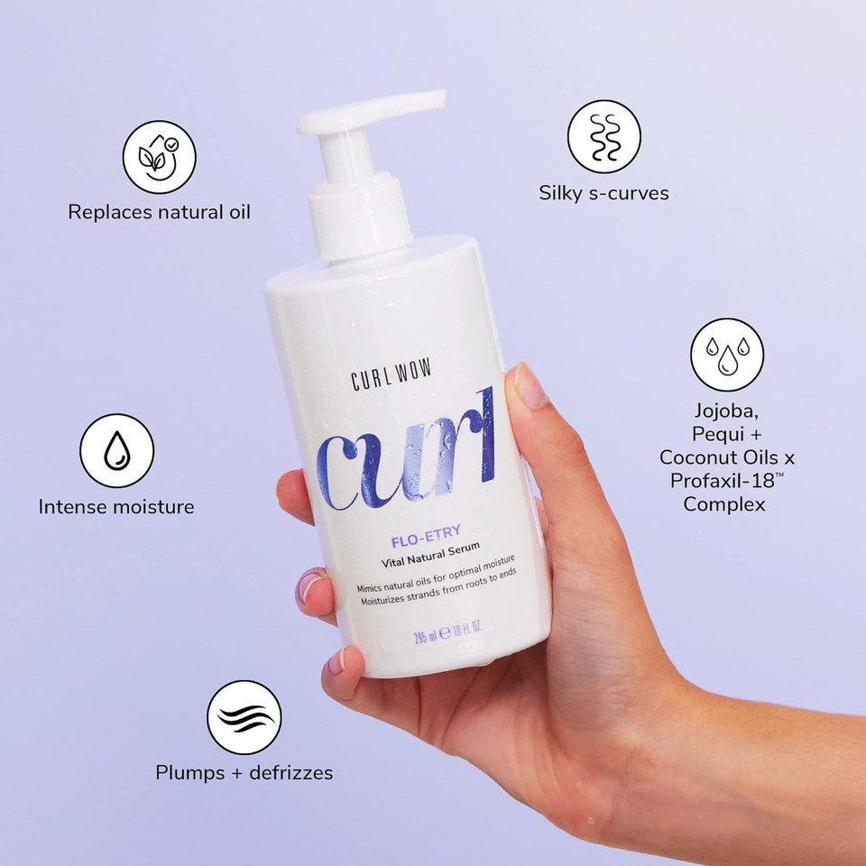 Color Wow Flo-Etry Vital Natural Serum  With Naked Technology; Rich-Oil Blend Moisturizes Dry, Dehydrated Strands From Root To Tip For Instantly Plump, Plush, Juicy Curls. No Weight Or Greasy Feel!